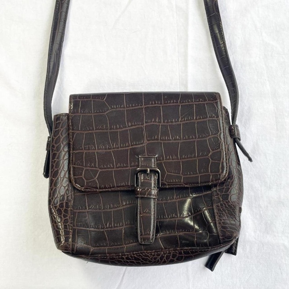 Y2k Brown Faux Leather Crossbody Bag